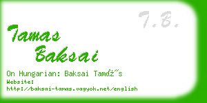 tamas baksai business card